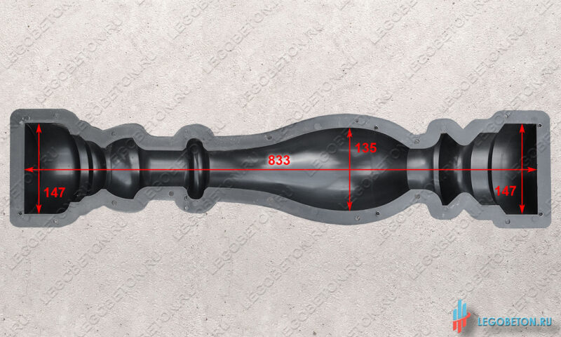 точные размеры формы бетонной балясины №2
