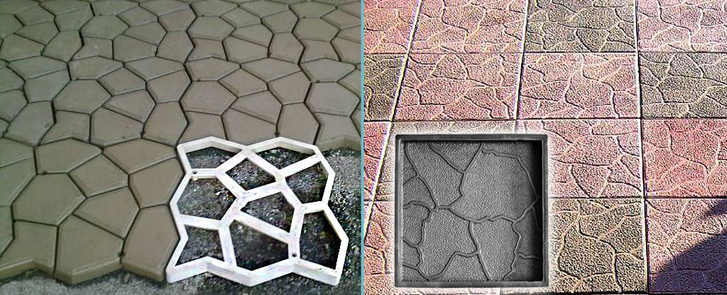 форма садовая дорожка, сравнение пластиковых форм, форма штамп для бетона