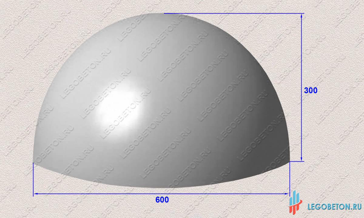 форма для бетонной полусферы 600х300 купить в москве