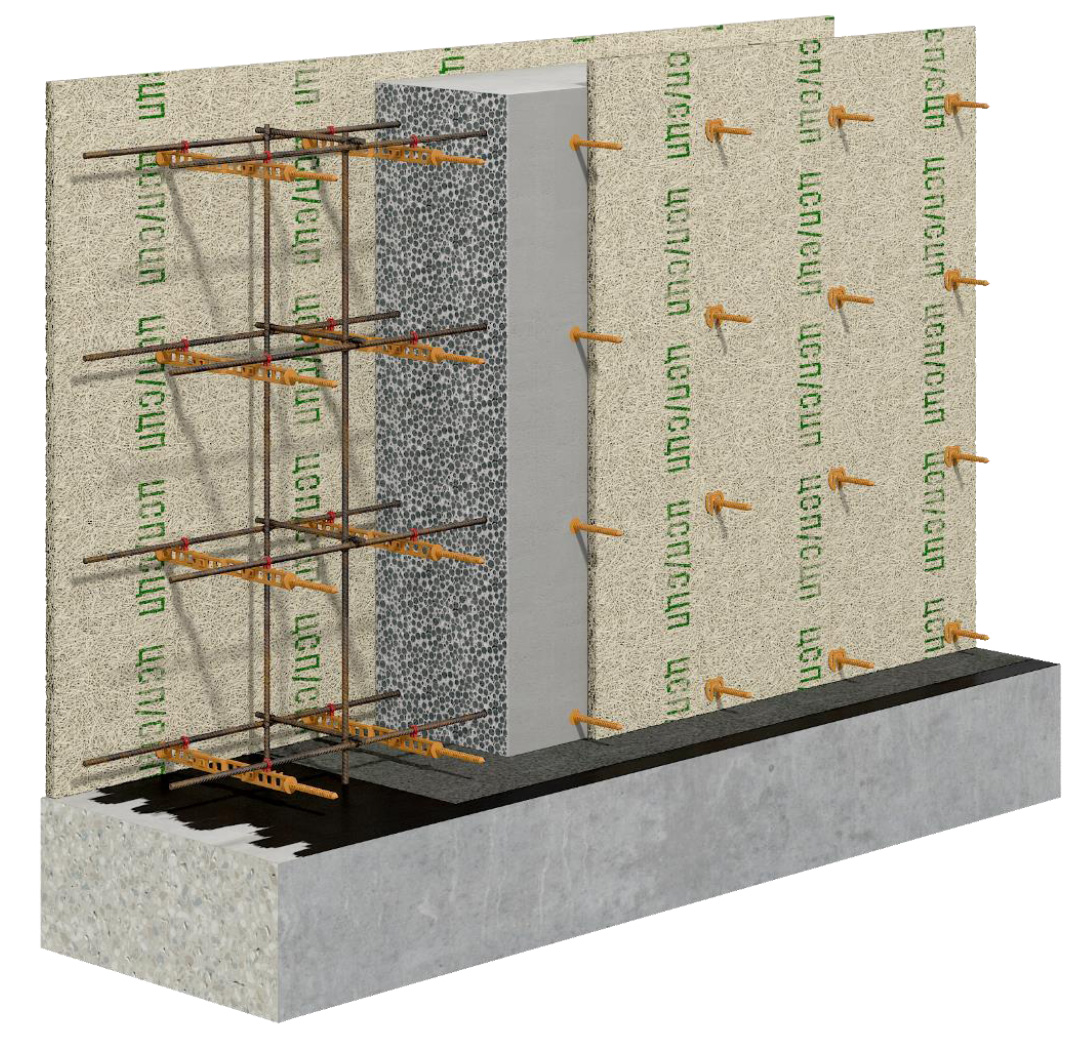 применение несъемной стяжки опалубки свт-2 для конструкции стены из ЦСП/СЦП/ОСБ