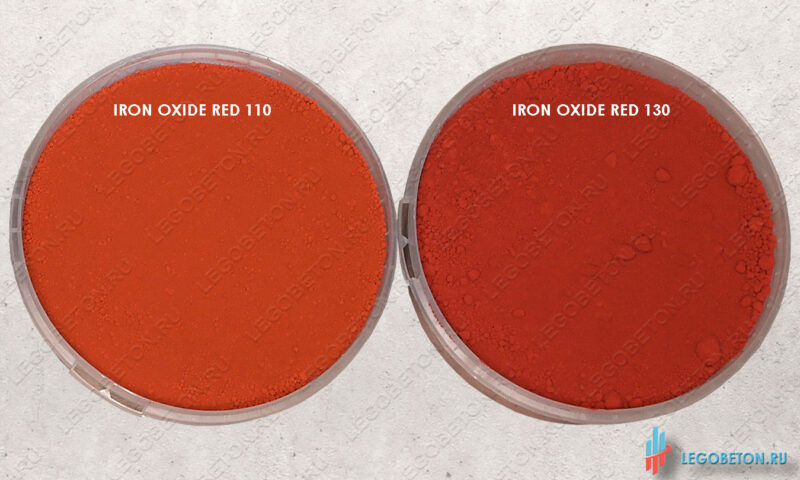 сравнение красныйх пигментов iron oxide red 110-130